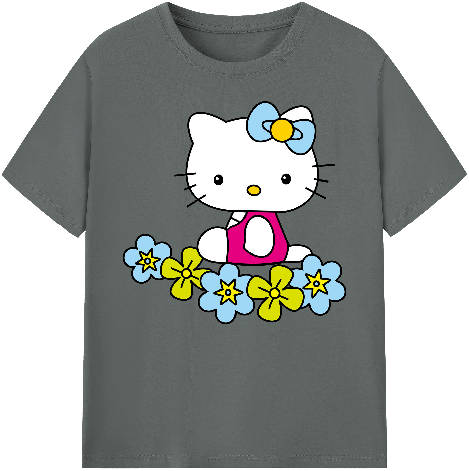 （画像用） Hello Kitty ハローキティ 綿100％ メンズ半袖Tシャツ｜肌触りやわらか＆通気性